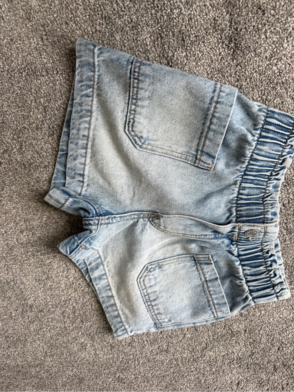 H&M Light Blue Elastic Waist Denim Shorts
